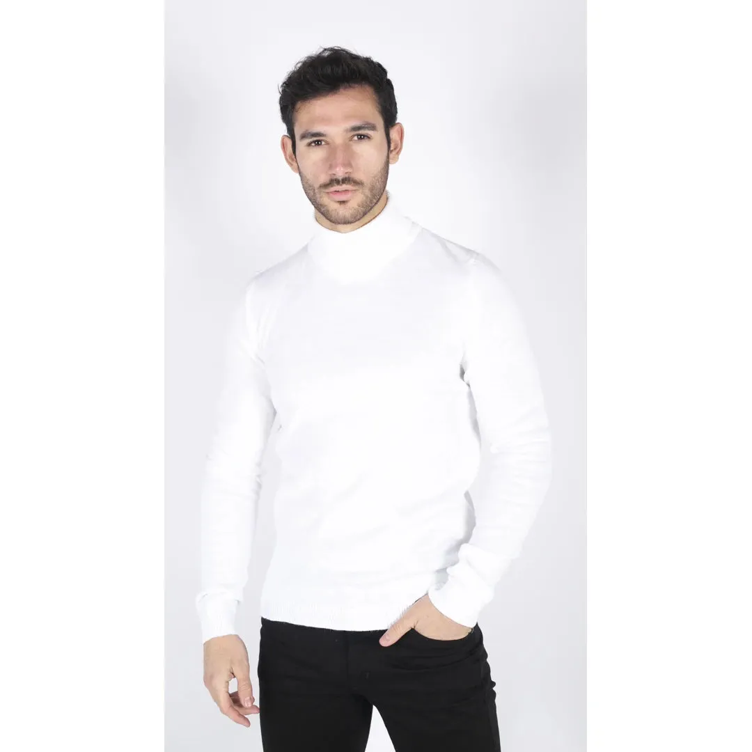 Men's Polar Neck Jumper Roll Neck High Turtle Neck Light Weight