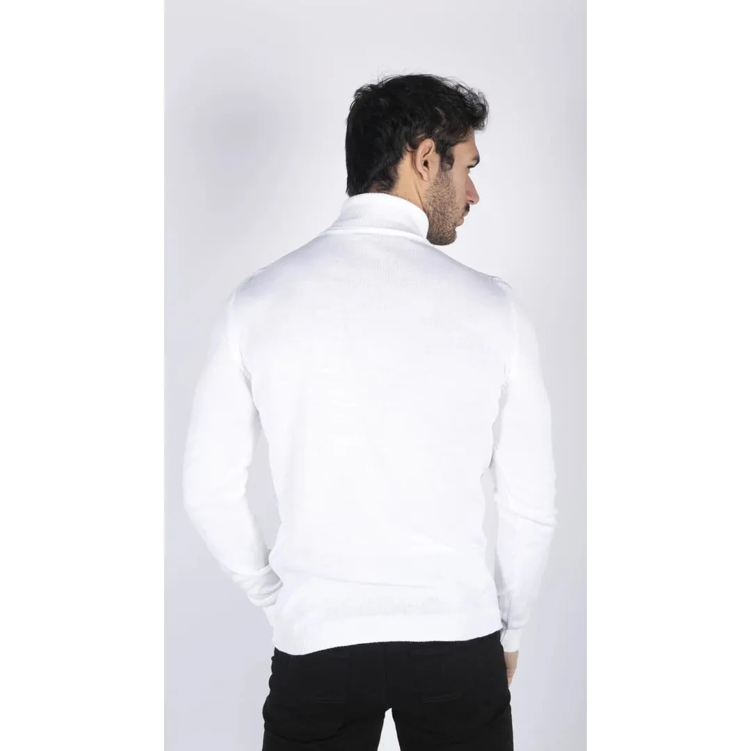 Men's Polar Neck Jumper Roll Neck High Turtle Neck Light Weight