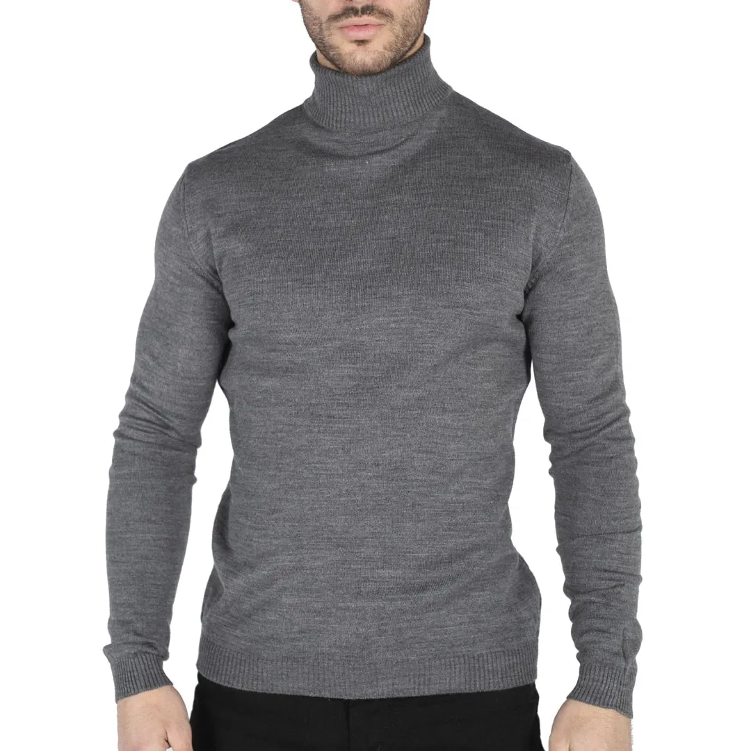 Men's Polar Neck Jumper Roll Neck High Turtle Neck Light Weight