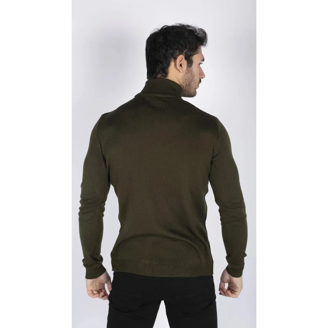 Men's Polar Neck Jumper Roll Neck High Turtle Neck Light Weight
