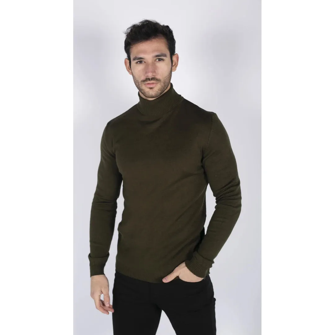 Men's Polar Neck Jumper Roll Neck High Turtle Neck Light Weight