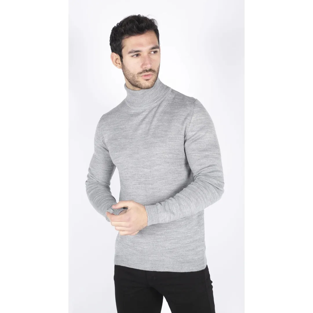 Men's Polar Neck Jumper Roll Neck High Turtle Neck Light Weight