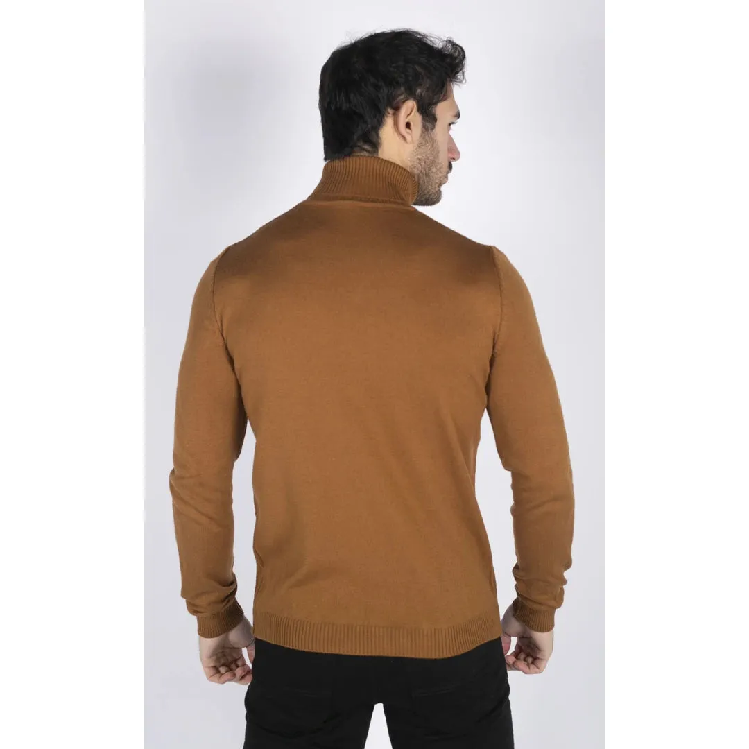 Men's Polar Neck Jumper Roll Neck High Turtle Neck Light Weight