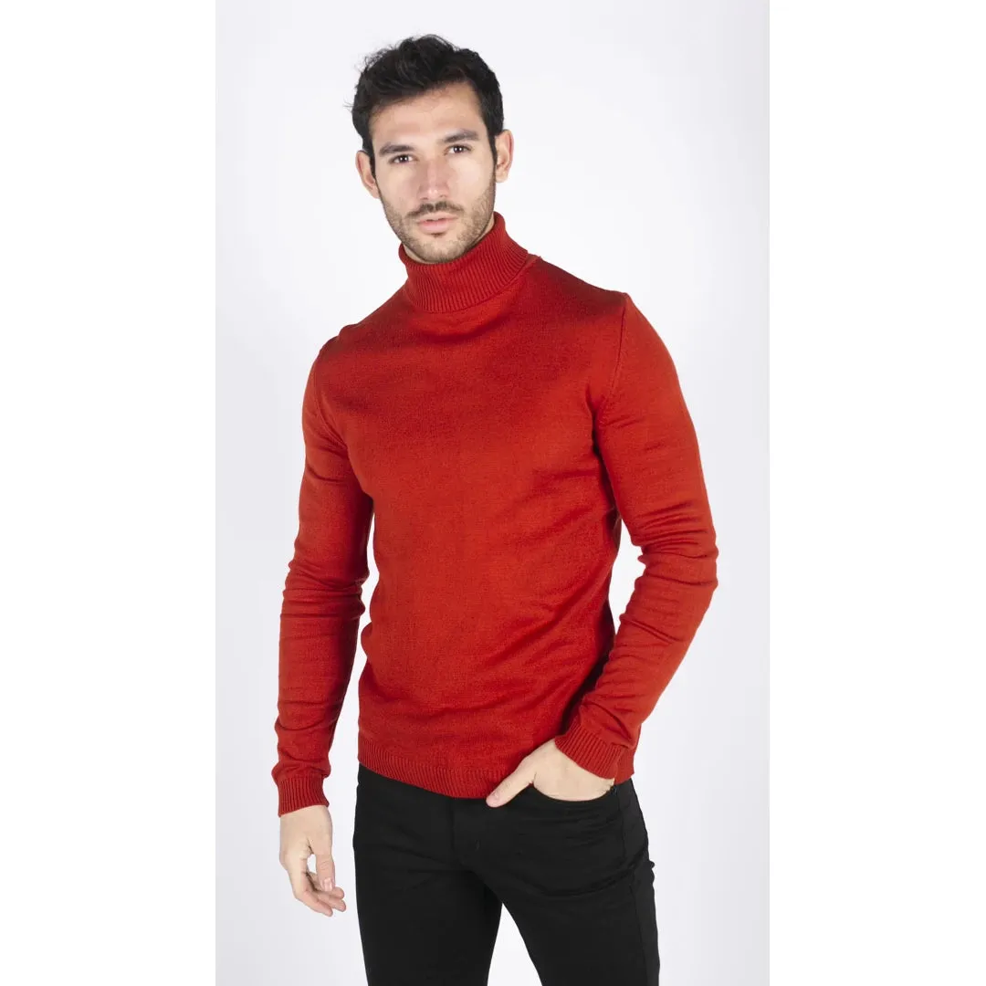 Men's Polar Neck Jumper Roll Neck High Turtle Neck Light Weight