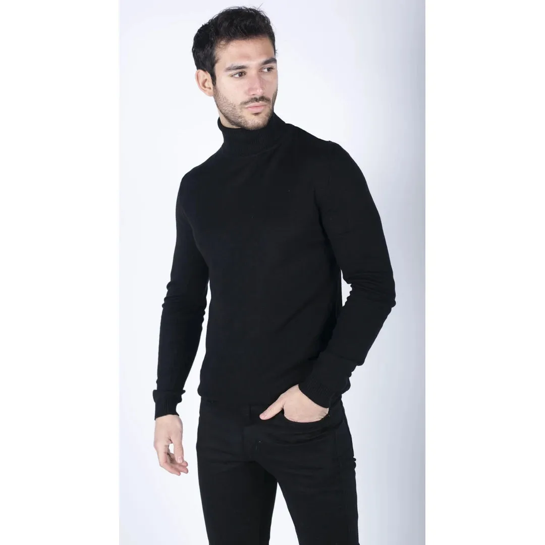 Men's Polar Neck Jumper Roll Neck High Turtle Neck Light Weight