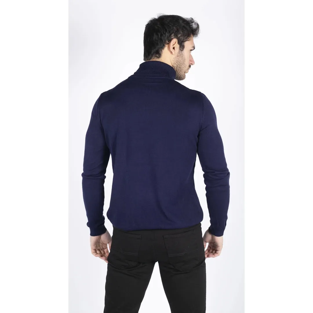 Men's Polar Neck Jumper Roll Neck High Turtle Neck Light Weight