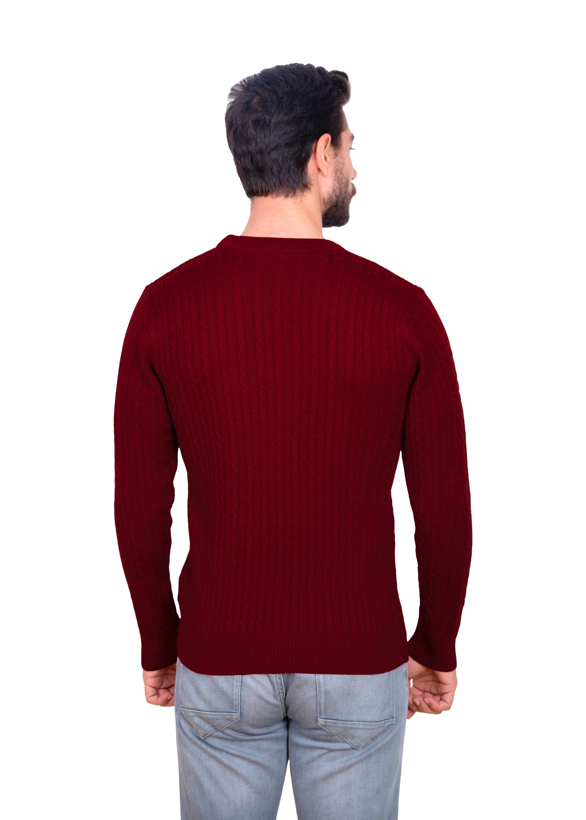 Mens Red Crew Neck Jumpers