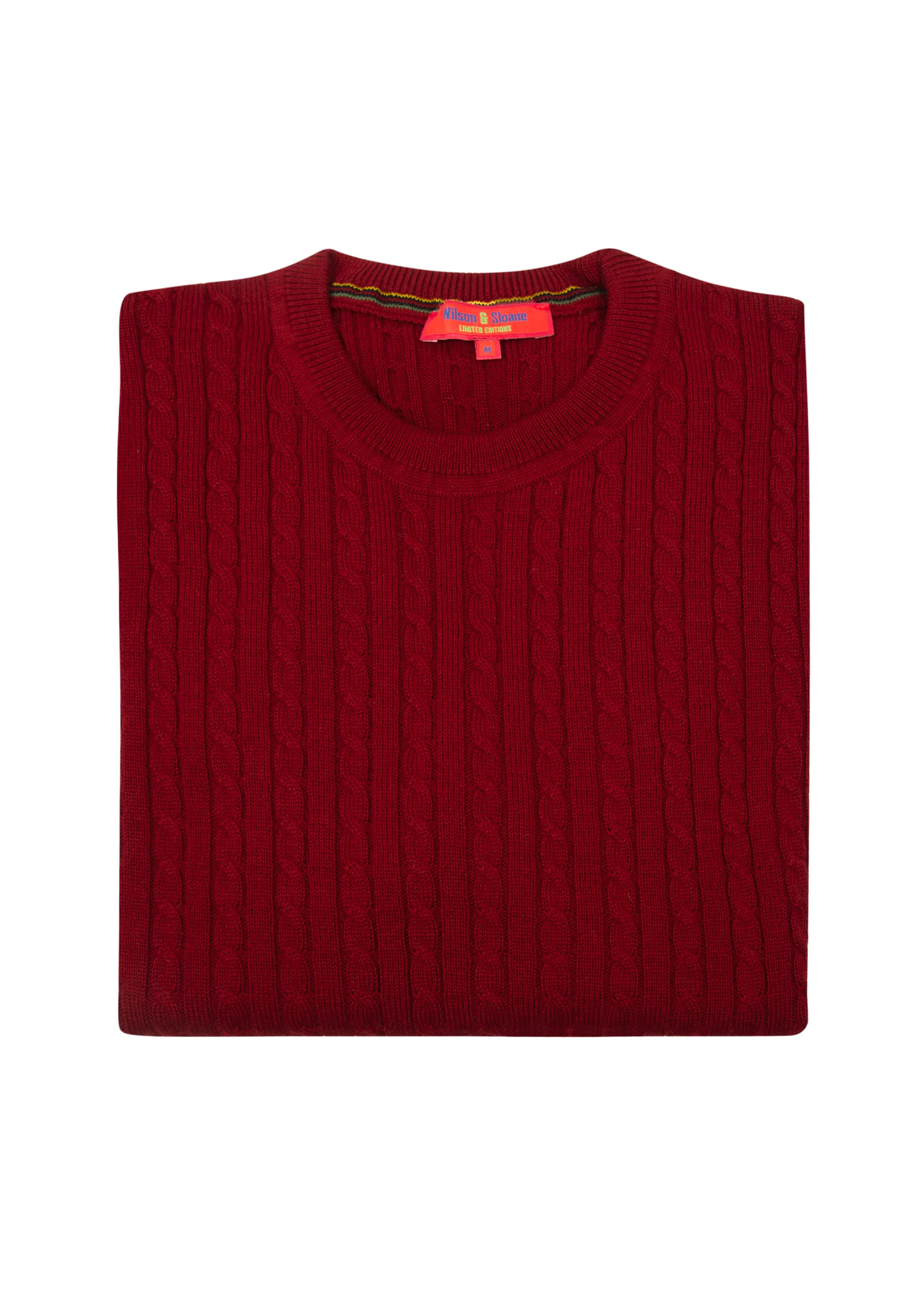 Mens Red Crew Neck Jumpers