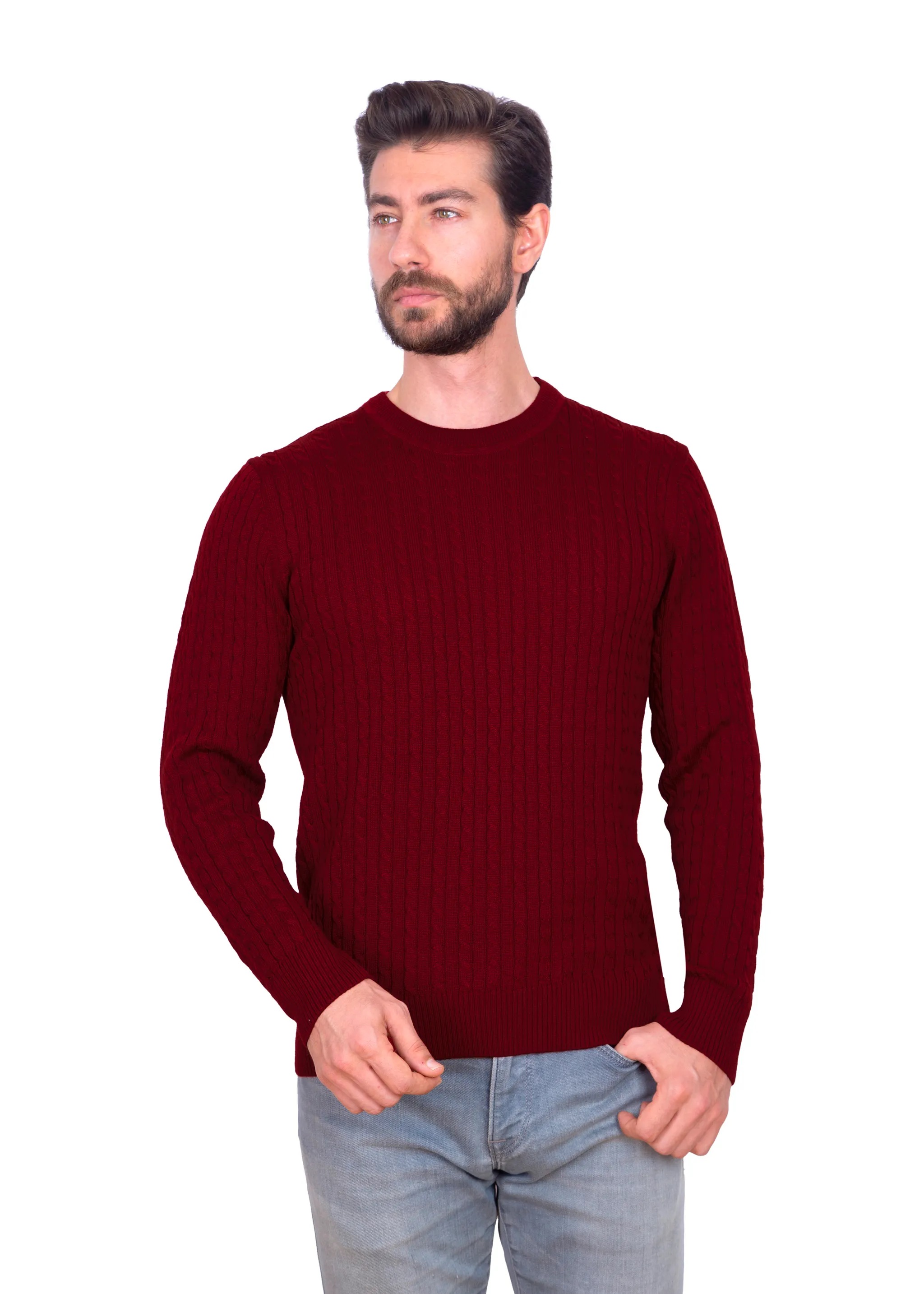 Mens Red Crew Neck Jumpers
