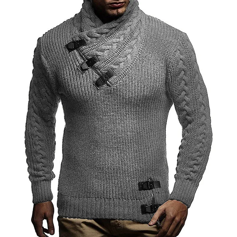 Men's Turtleneck Sweater Solid Color Long Sleeve