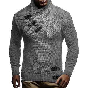 Men's Turtleneck Sweater Solid Color Long Sleeve