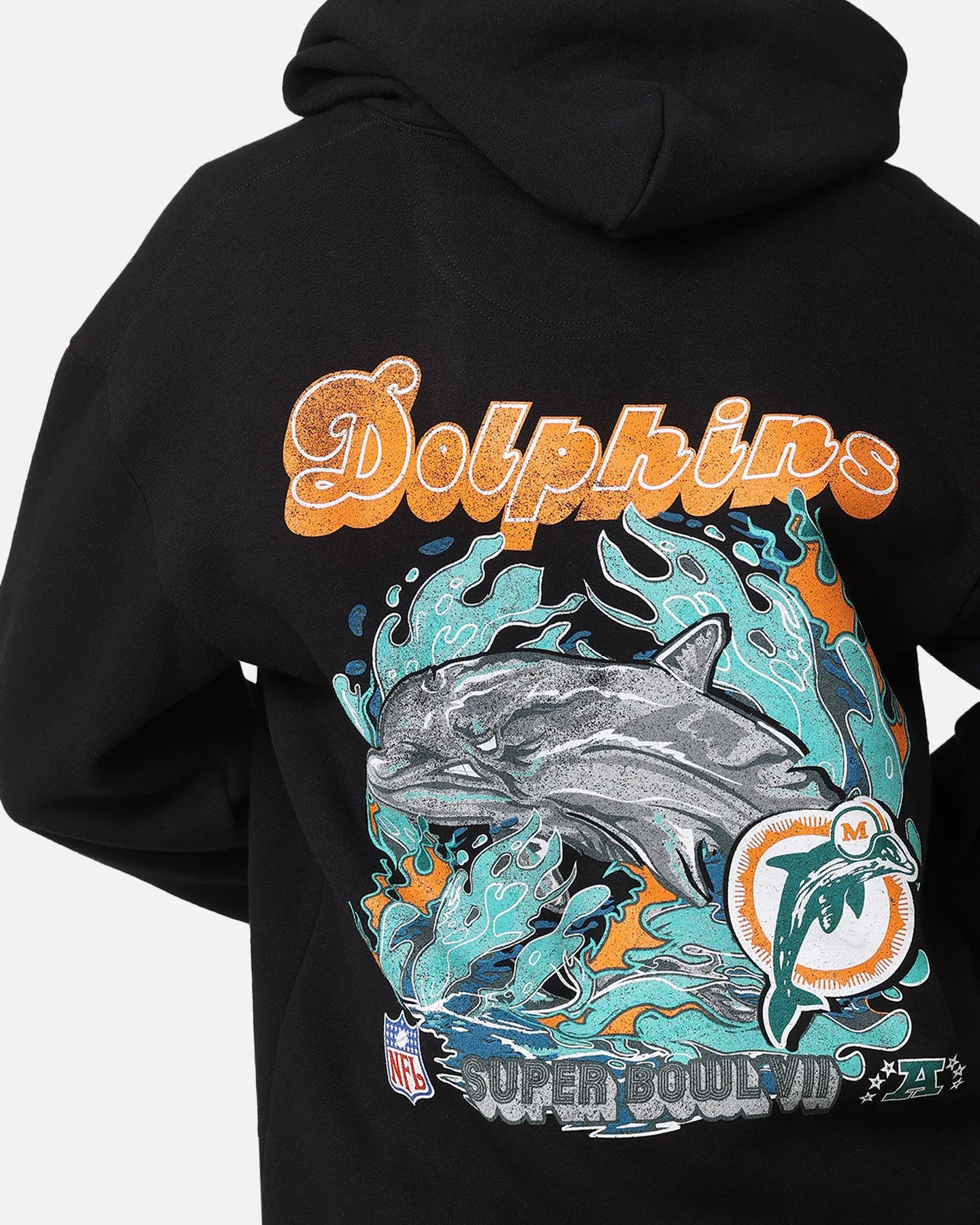 Mitchell & Ness Miami Dolphins 'Alter Ego' Flames Hoodie Faded Black