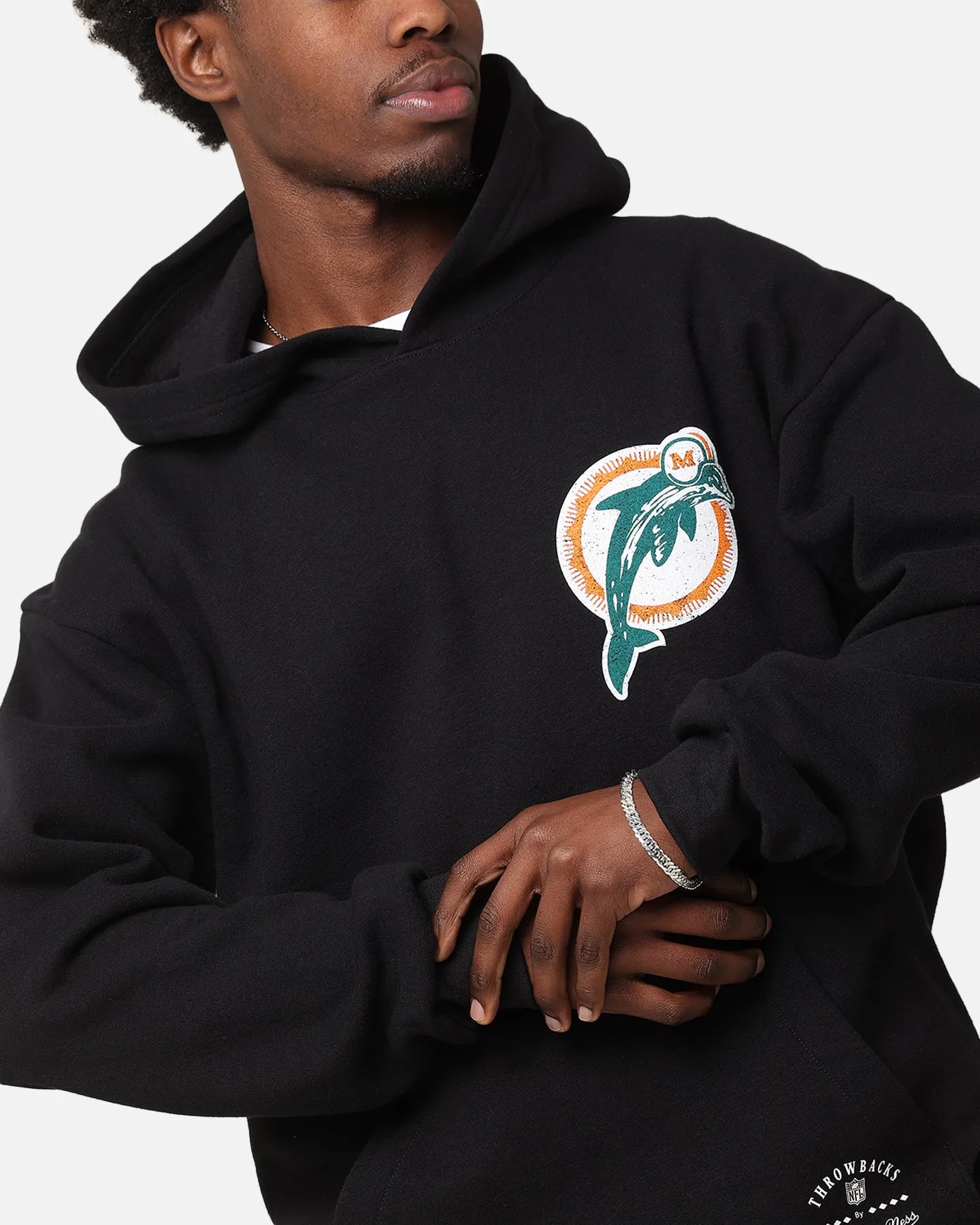 Mitchell & Ness Miami Dolphins 'Alter Ego' Flames Hoodie Faded Black