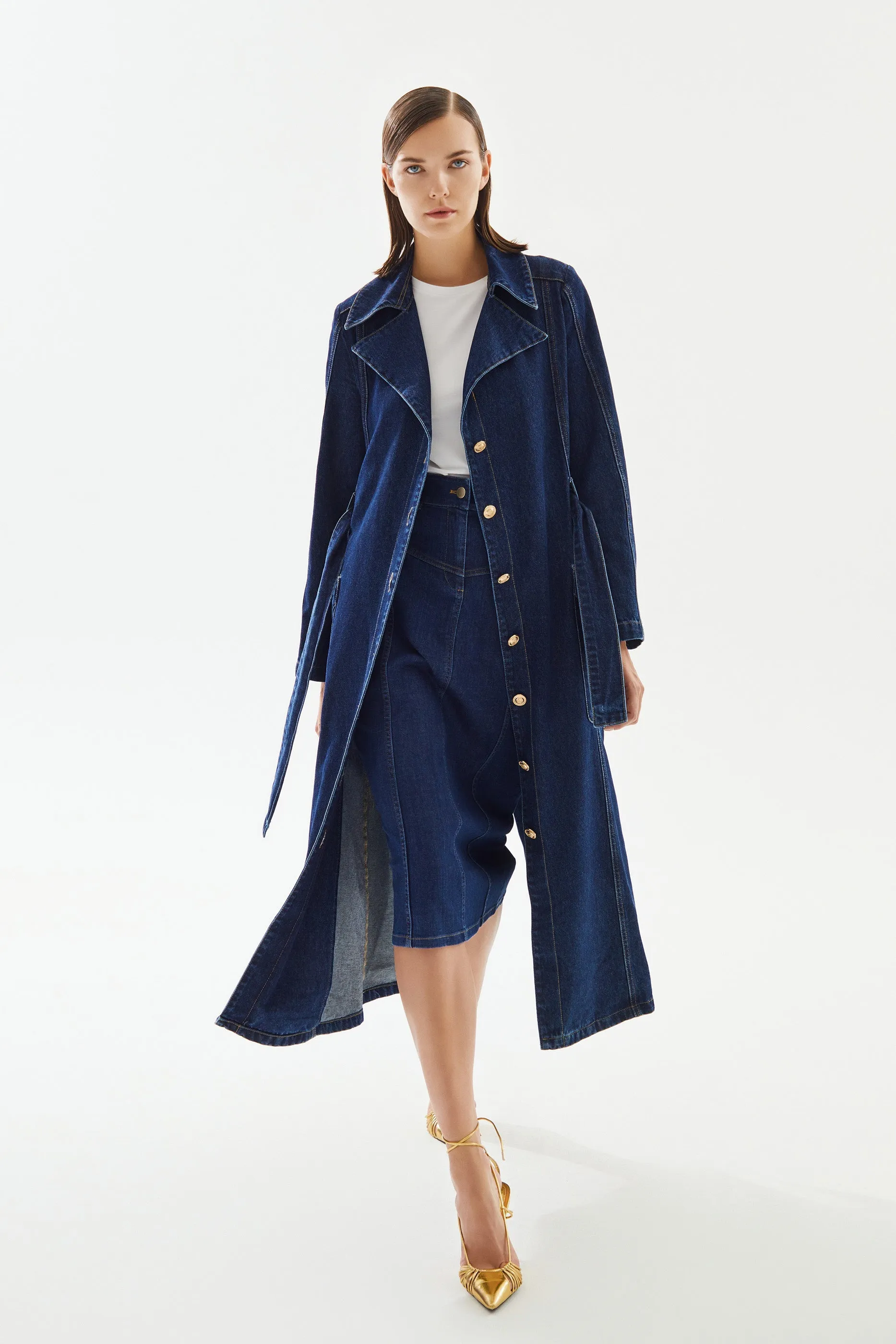 Navy Belted Trenchcoat