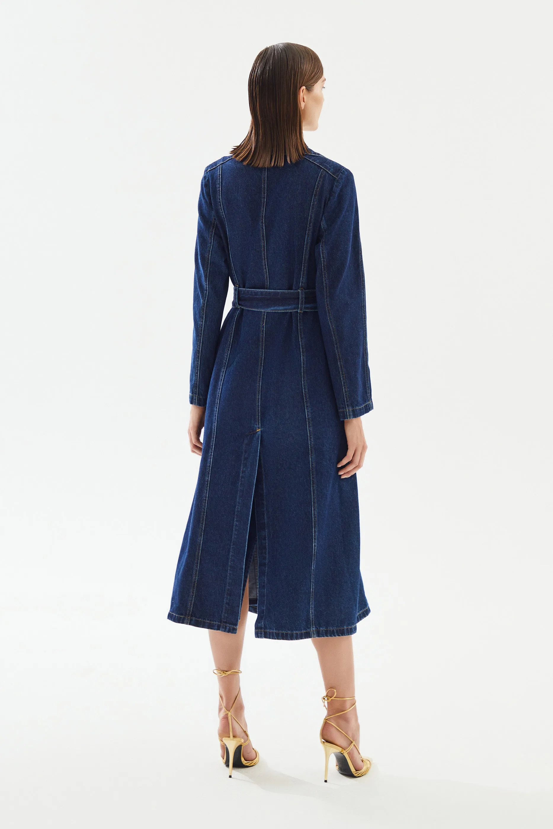 Navy Belted Trenchcoat