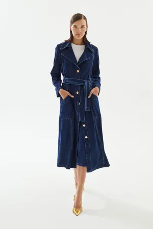 Navy Belted Trenchcoat