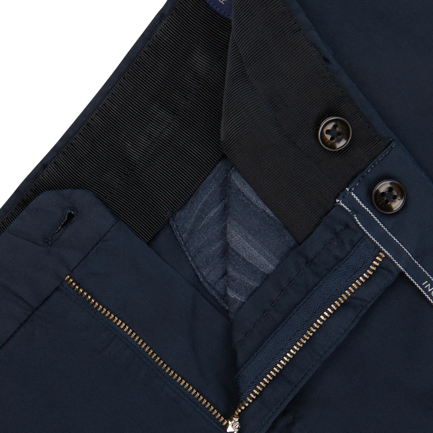 Navy Blue Cotton Stretch Regular Chinos