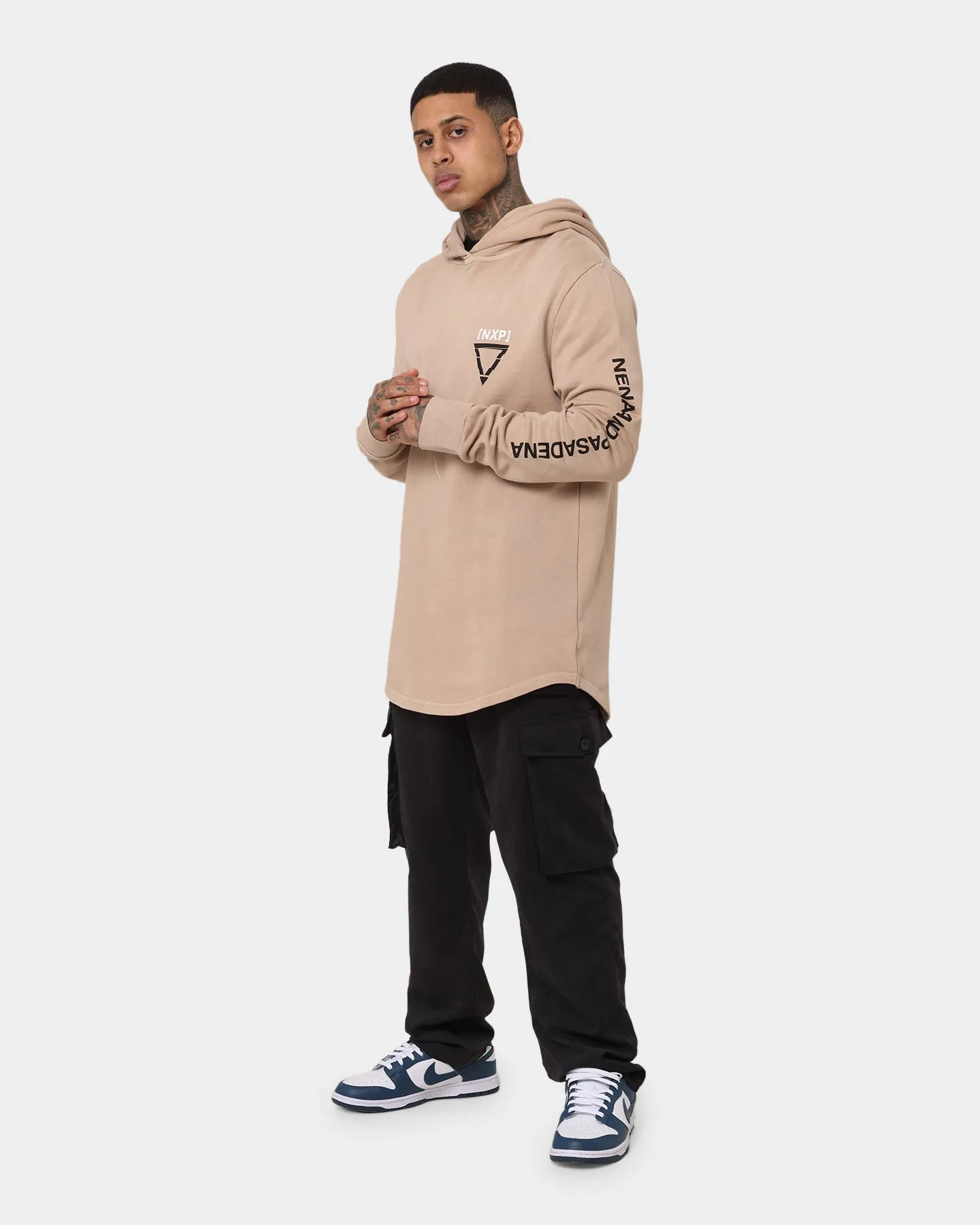 Nena And Pasadena Trace Dual Curved Hoodie Pigment Warm Taupe
