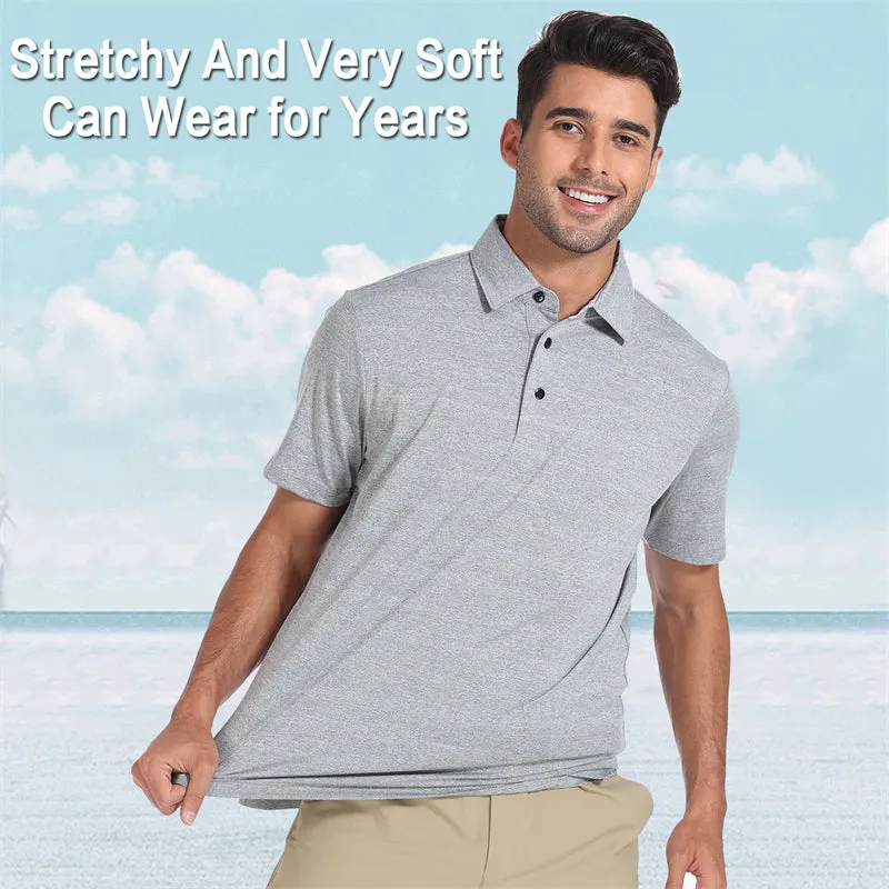 New Performance Fit Short Sleeve Golf Shirt Men Red