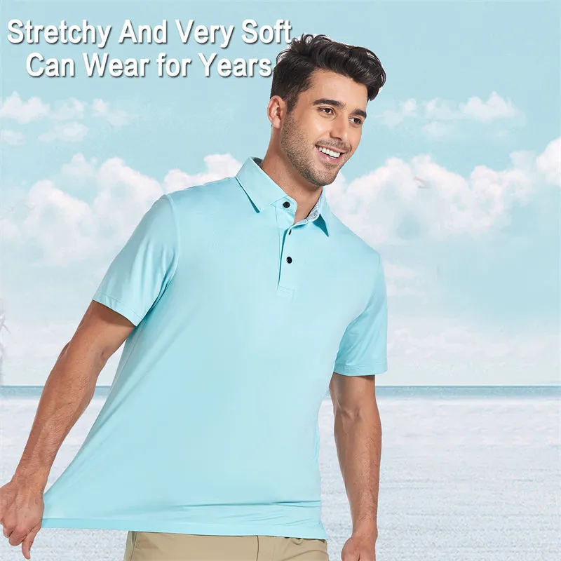 New Performance Fit Short Sleeve Golf Shirt Men Red