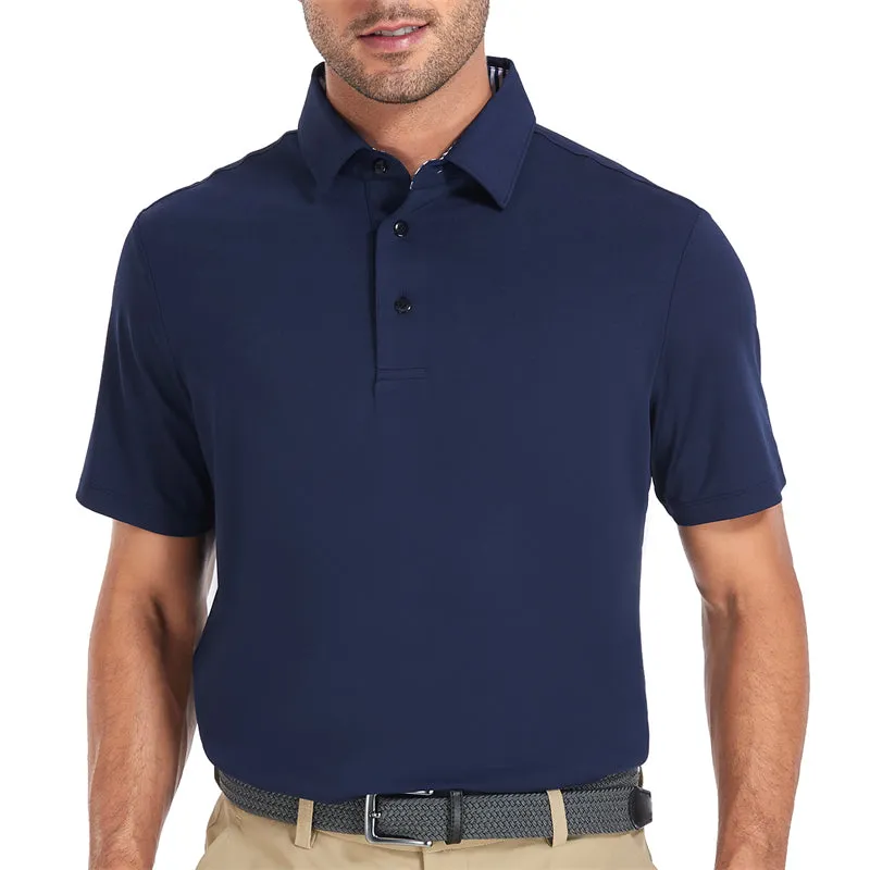 New Performance Fit Short Sleeve Golf Shirt Men Red