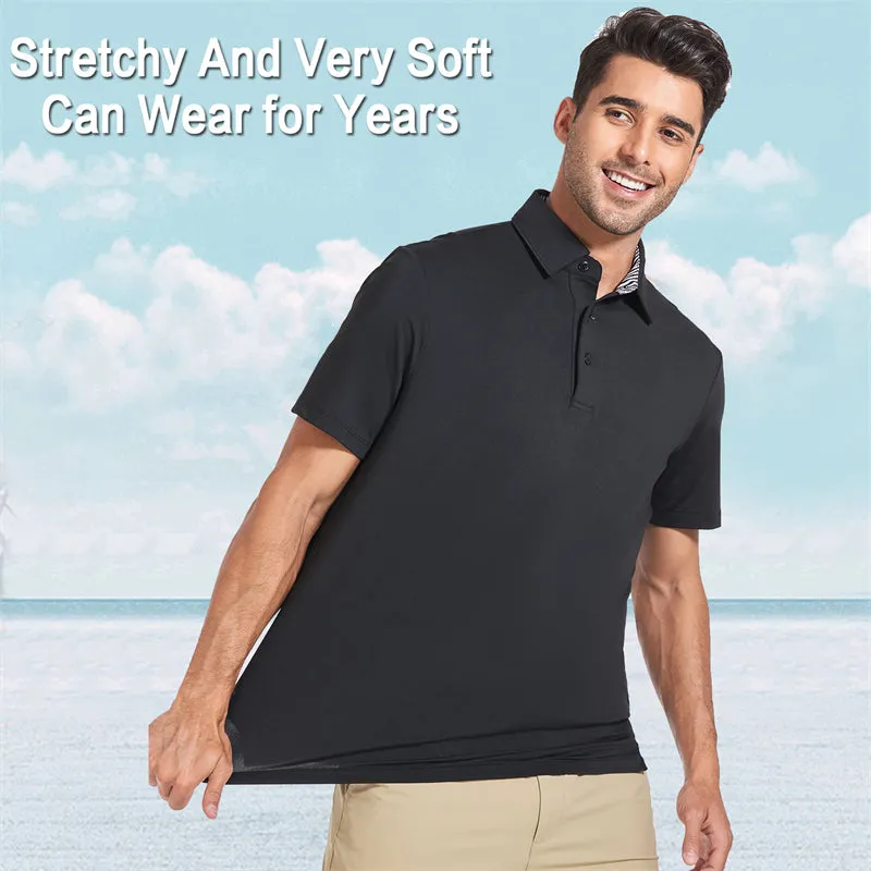 New Performance Fit Short Sleeve Golf Shirt Men Red
