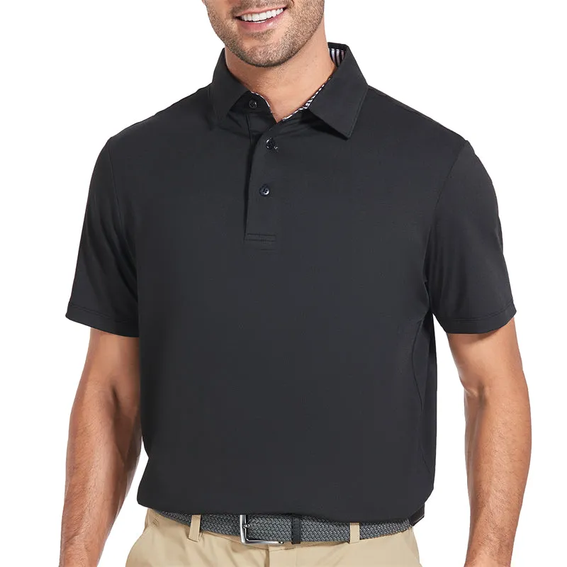 New Performance Fit Short Sleeve Golf Shirt Men Red