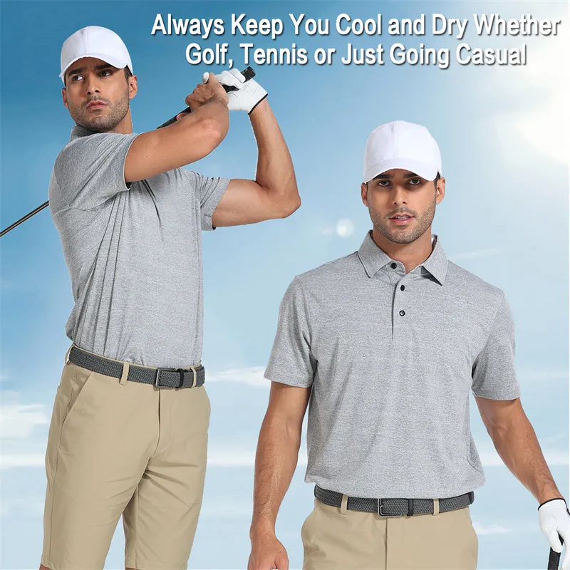 New Performance Fit Short Sleeve Golf Shirt Men Red