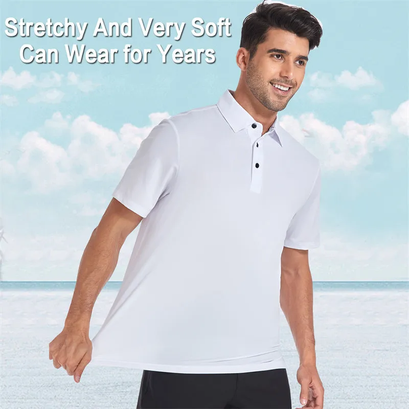 New Performance Fit Short Sleeve Golf Shirt Men Red