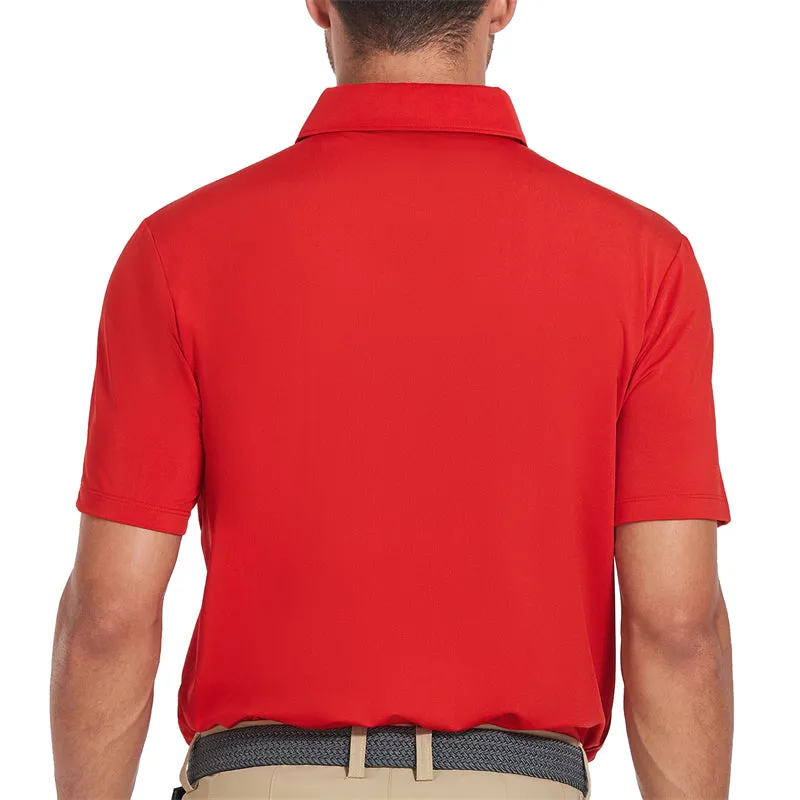 New Performance Fit Short Sleeve Golf Shirt Men Red