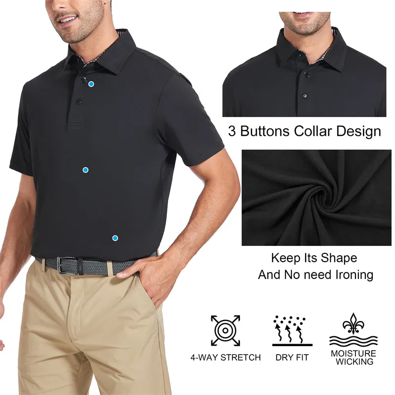New Performance Fit Short Sleeve Golf Shirt Men Red