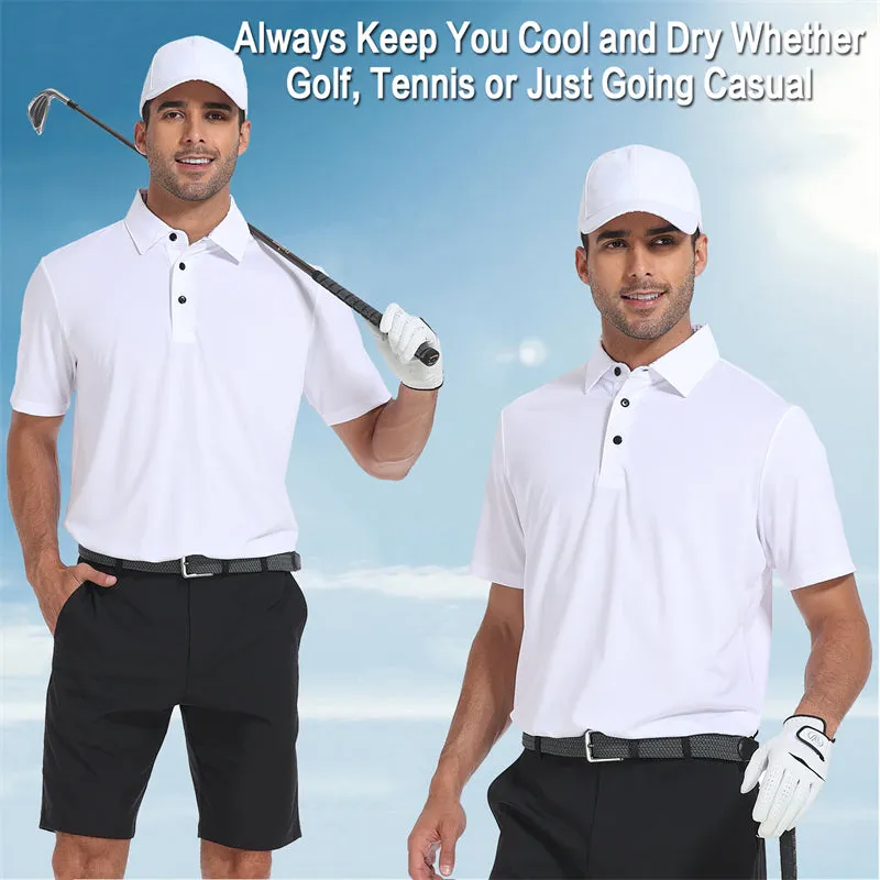 New Performance Fit Short Sleeve Golf Shirt Men Red