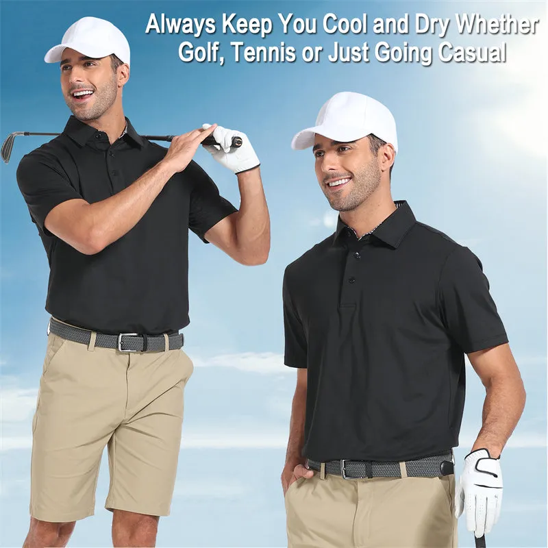 New Performance Fit Short Sleeve Golf Shirt Men Red
