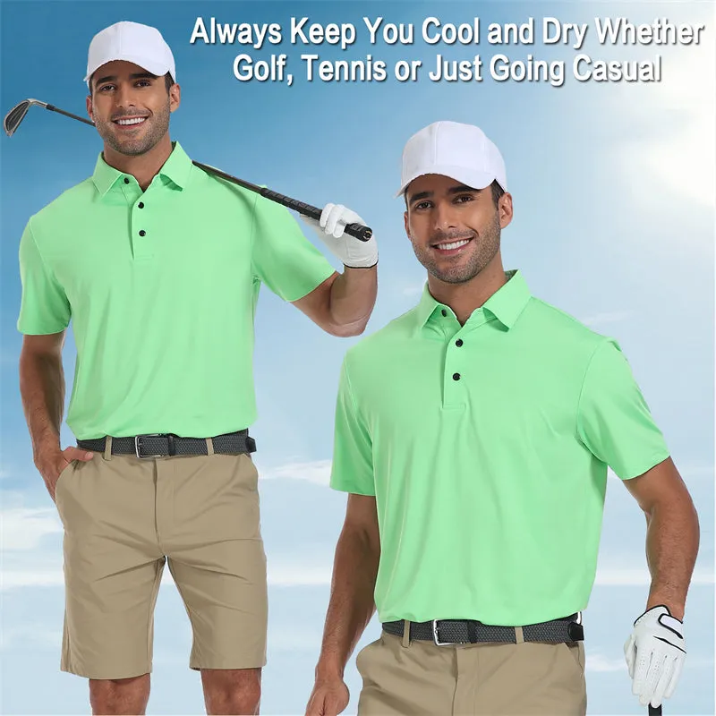New Performance Fit Short Sleeve Golf Shirt Men Red