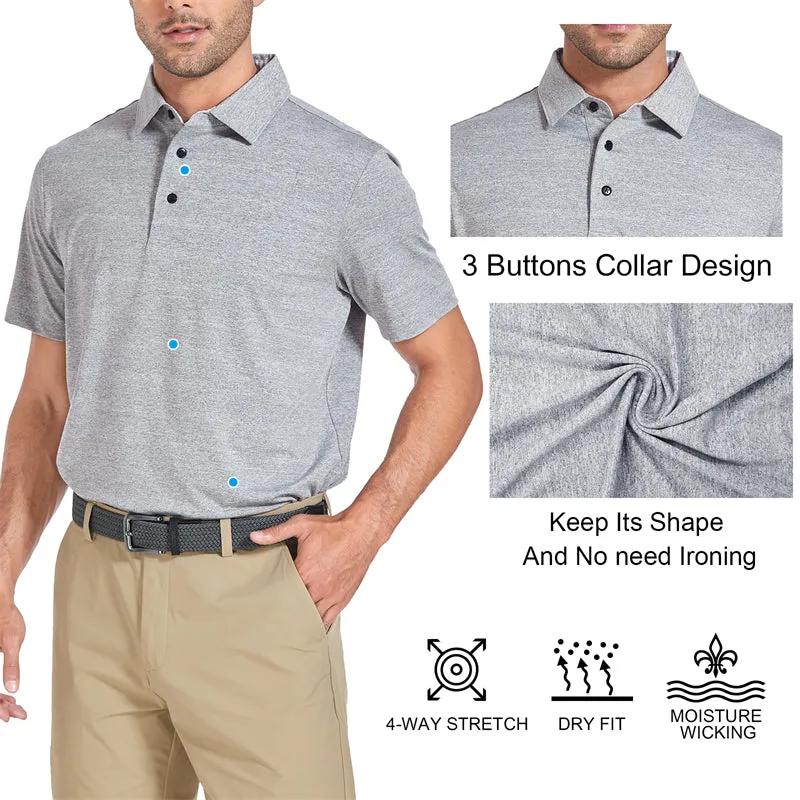 New Performance Fit Short Sleeve Golf Shirt Men Red