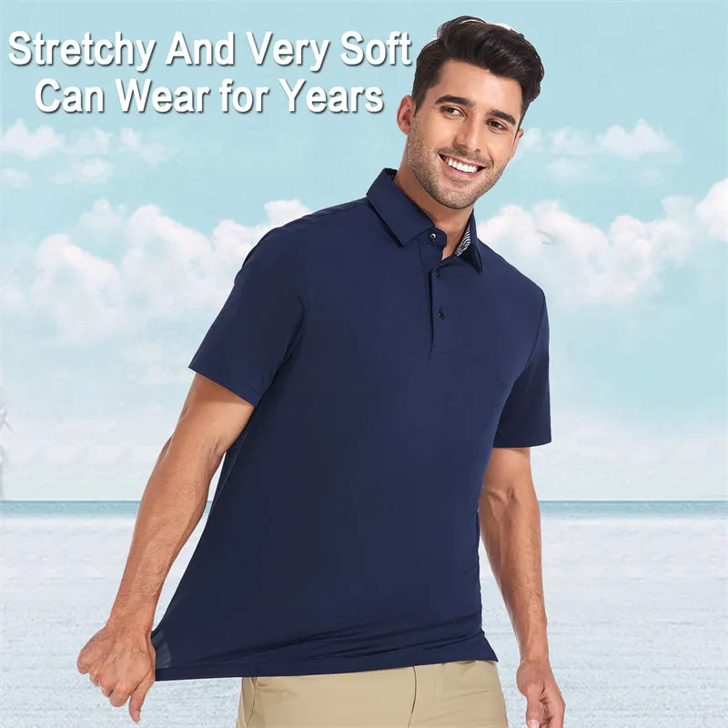 New Performance Fit Short Sleeve Golf Shirt Men Red