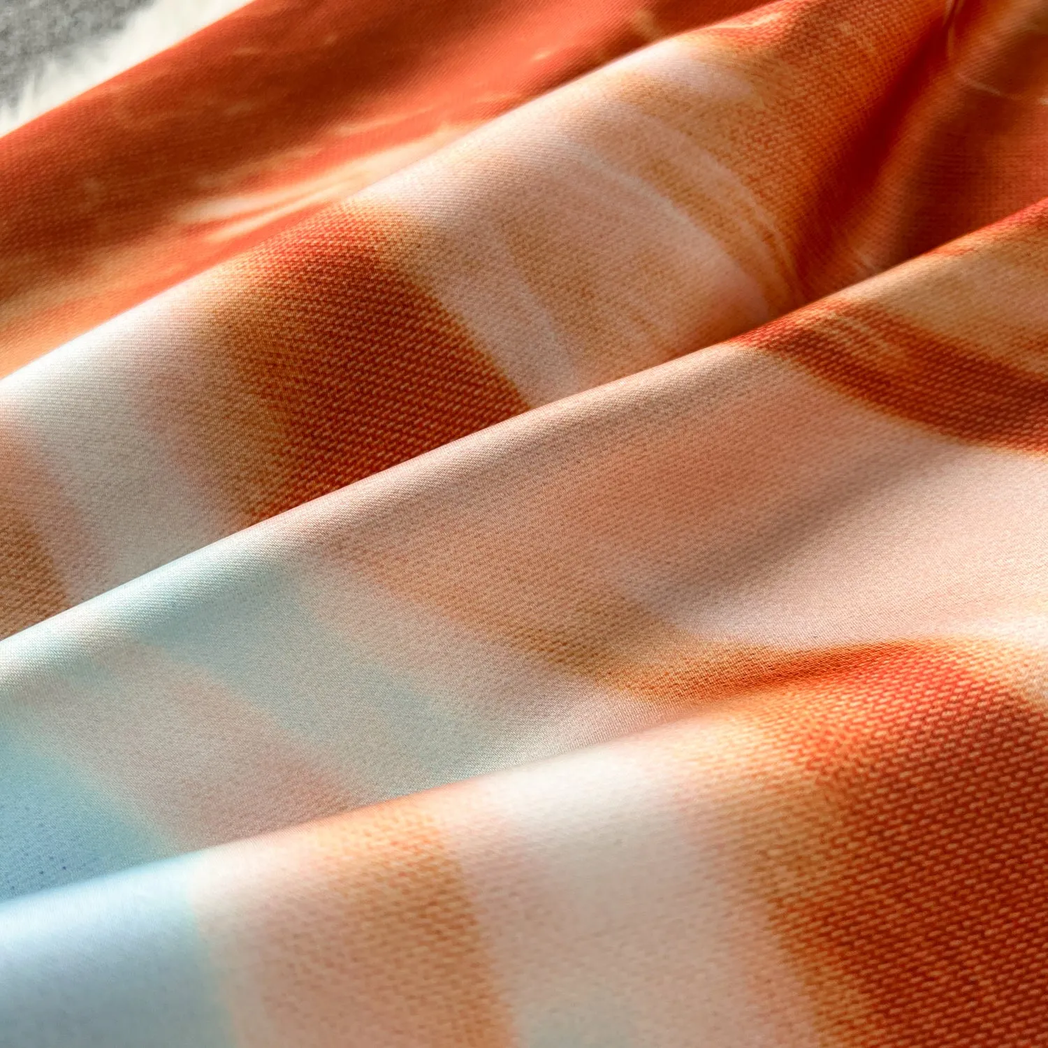 Niche Tie-dye Draped Satin Slip Dress