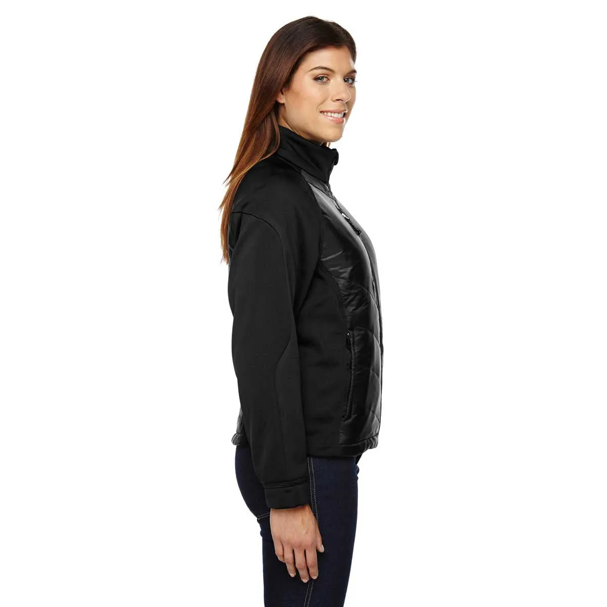 North End Women's Black Epic Insulated Hybrid Bonded Fleece Jacket