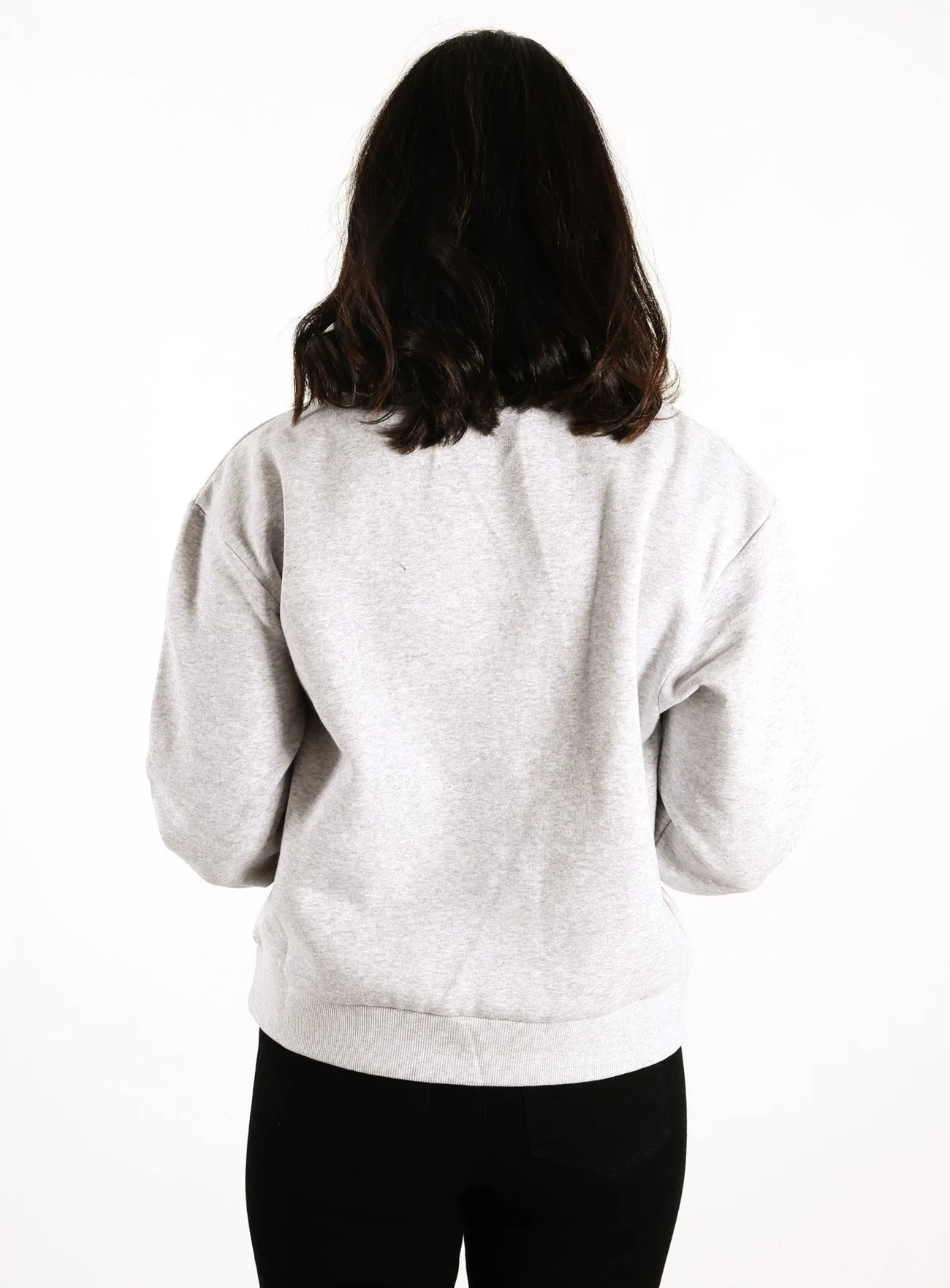 Nude Lucy Slogan Sweat Grey Marle