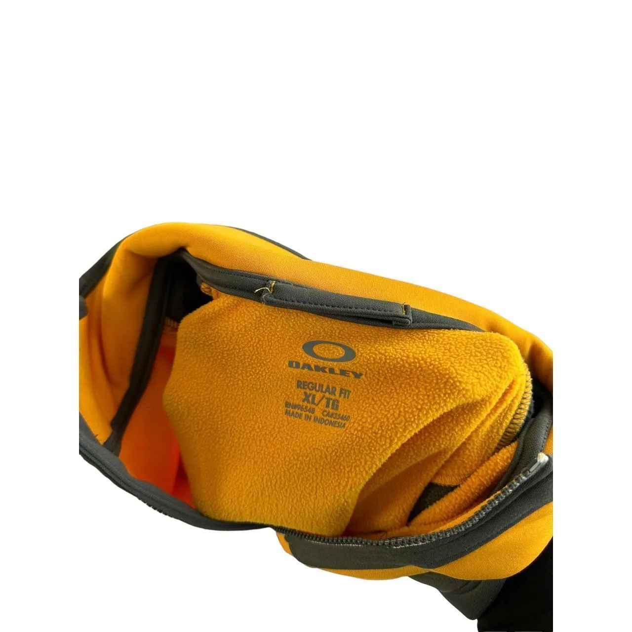 Oakley Quarter zip up fleece jumper Yellow and Grey