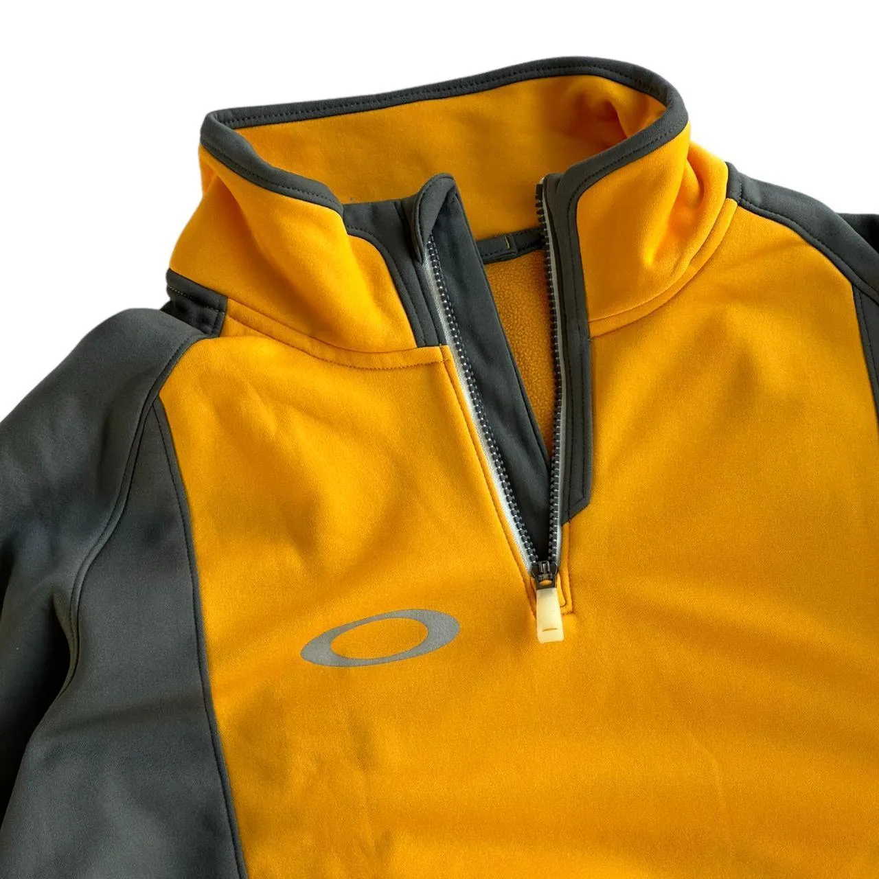 Oakley Quarter zip up fleece jumper Yellow and Grey