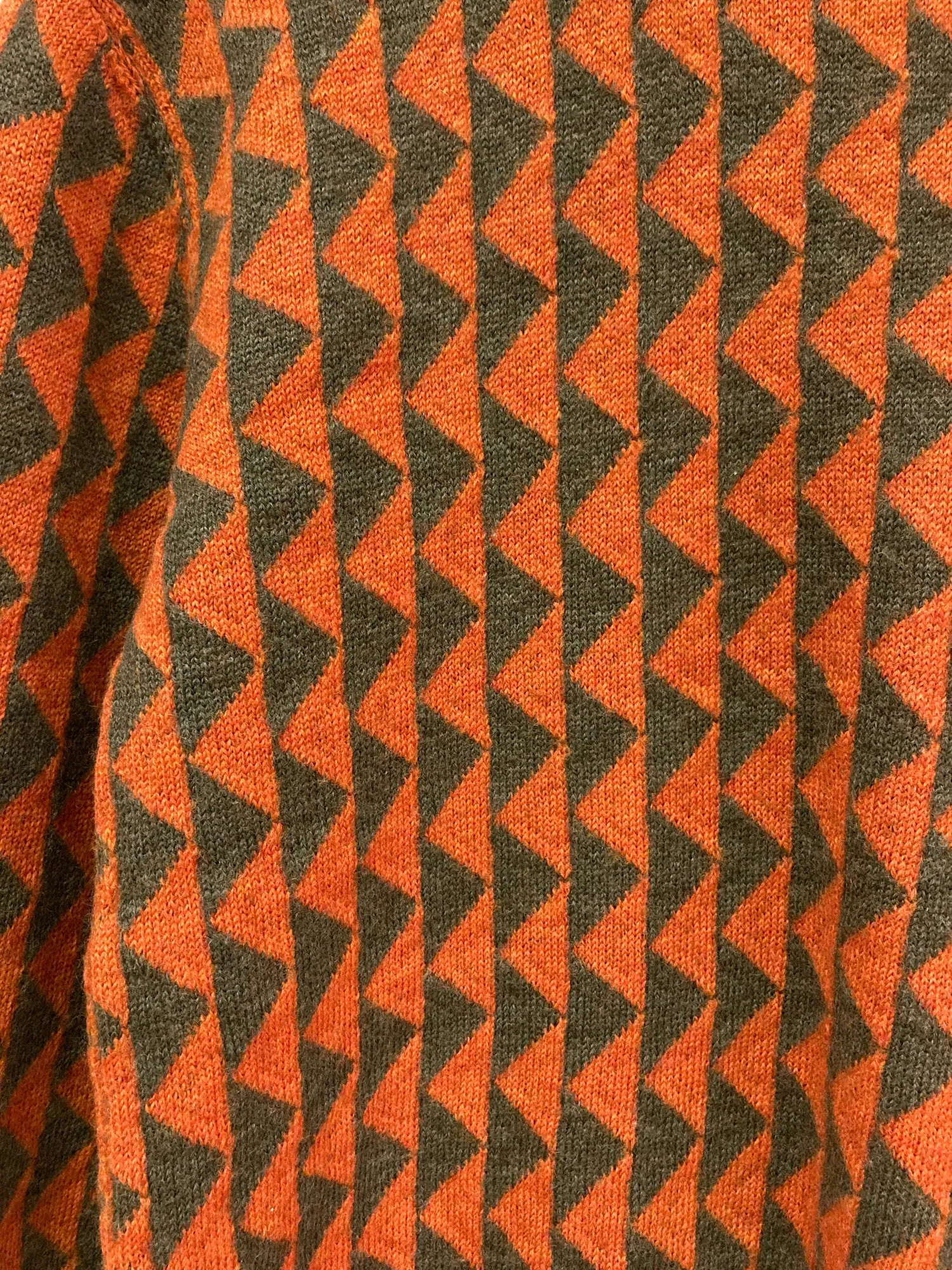 Paul Smith 1990s orange green wool triangle pattern turtleneck jumper - M