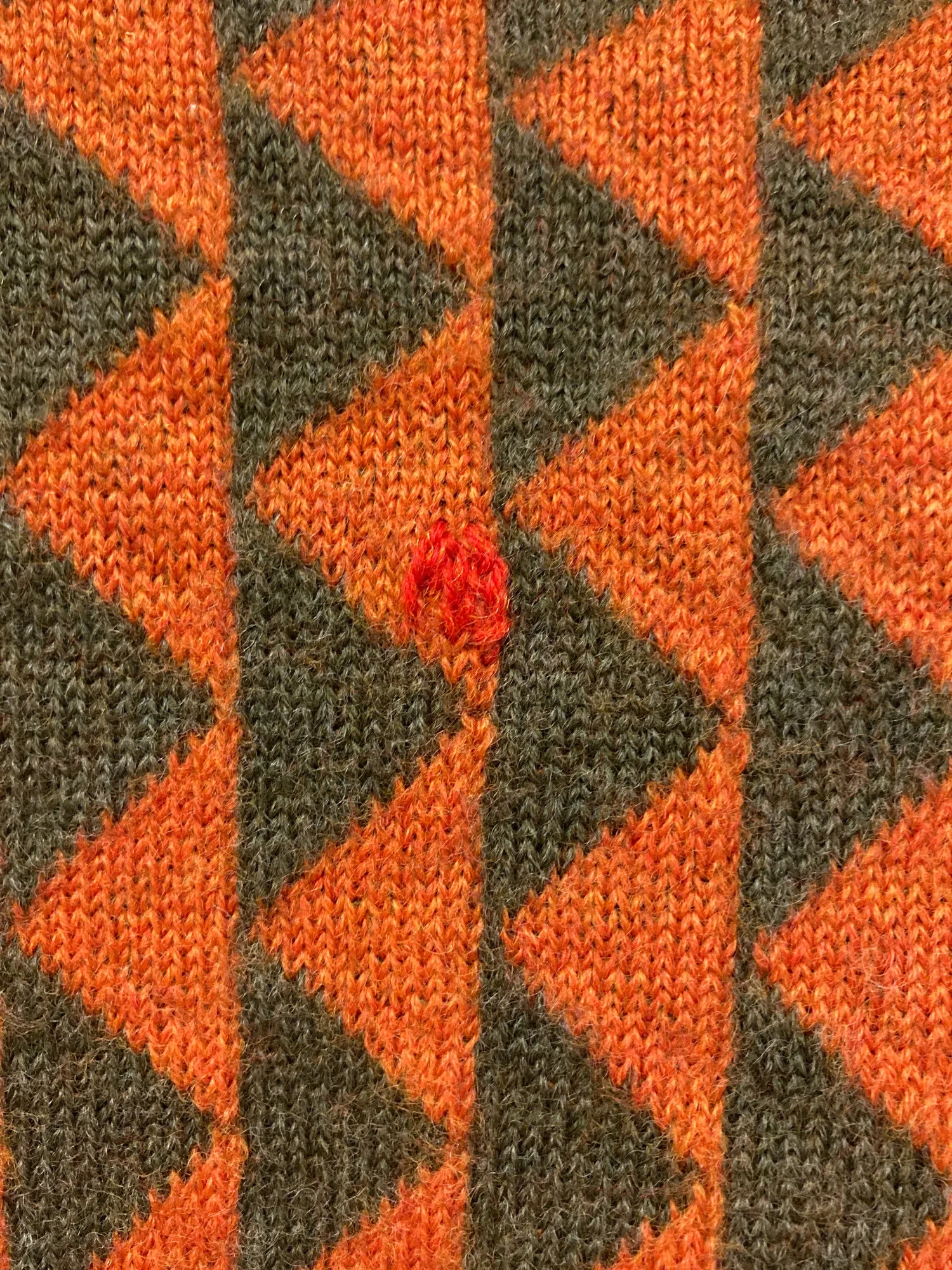 Paul Smith 1990s orange green wool triangle pattern turtleneck jumper - M