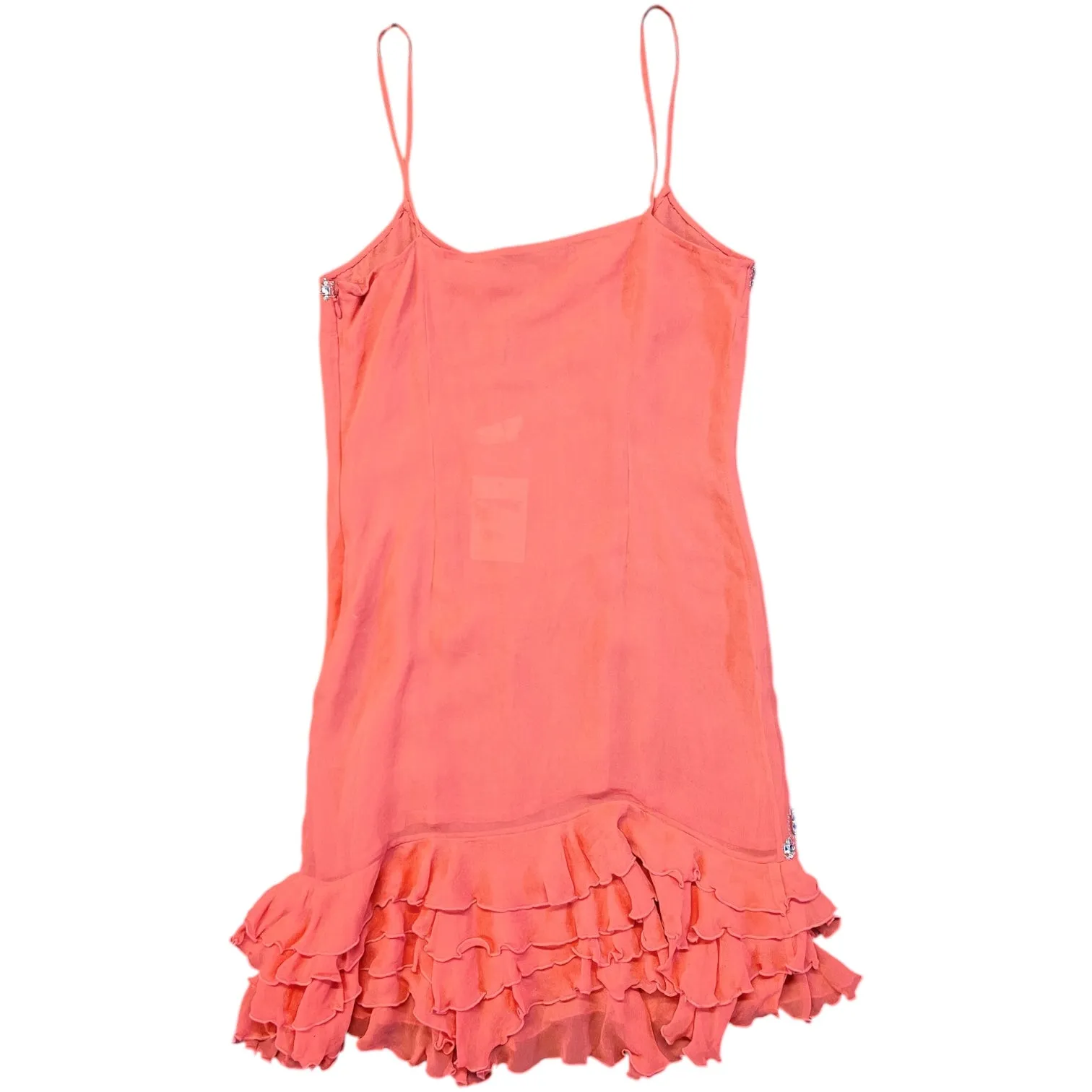 Peach Rhinestone Semi-Sheer Slip (S/M)