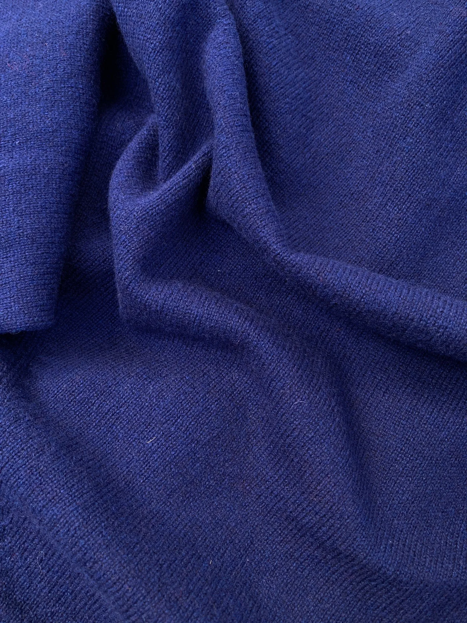 Peter Storm 1970s-80s navy proofed wool v neck neck jumper - L