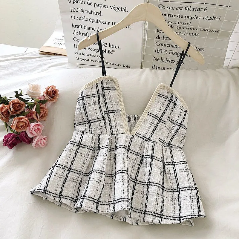 Plaid V-Neck Camisole