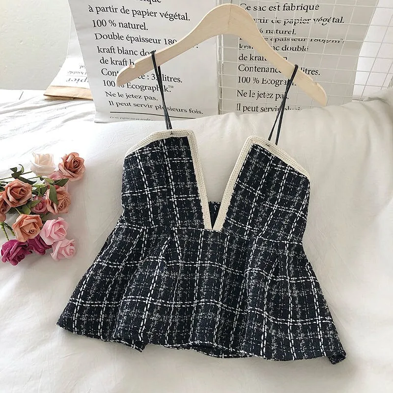 Plaid V-Neck Camisole