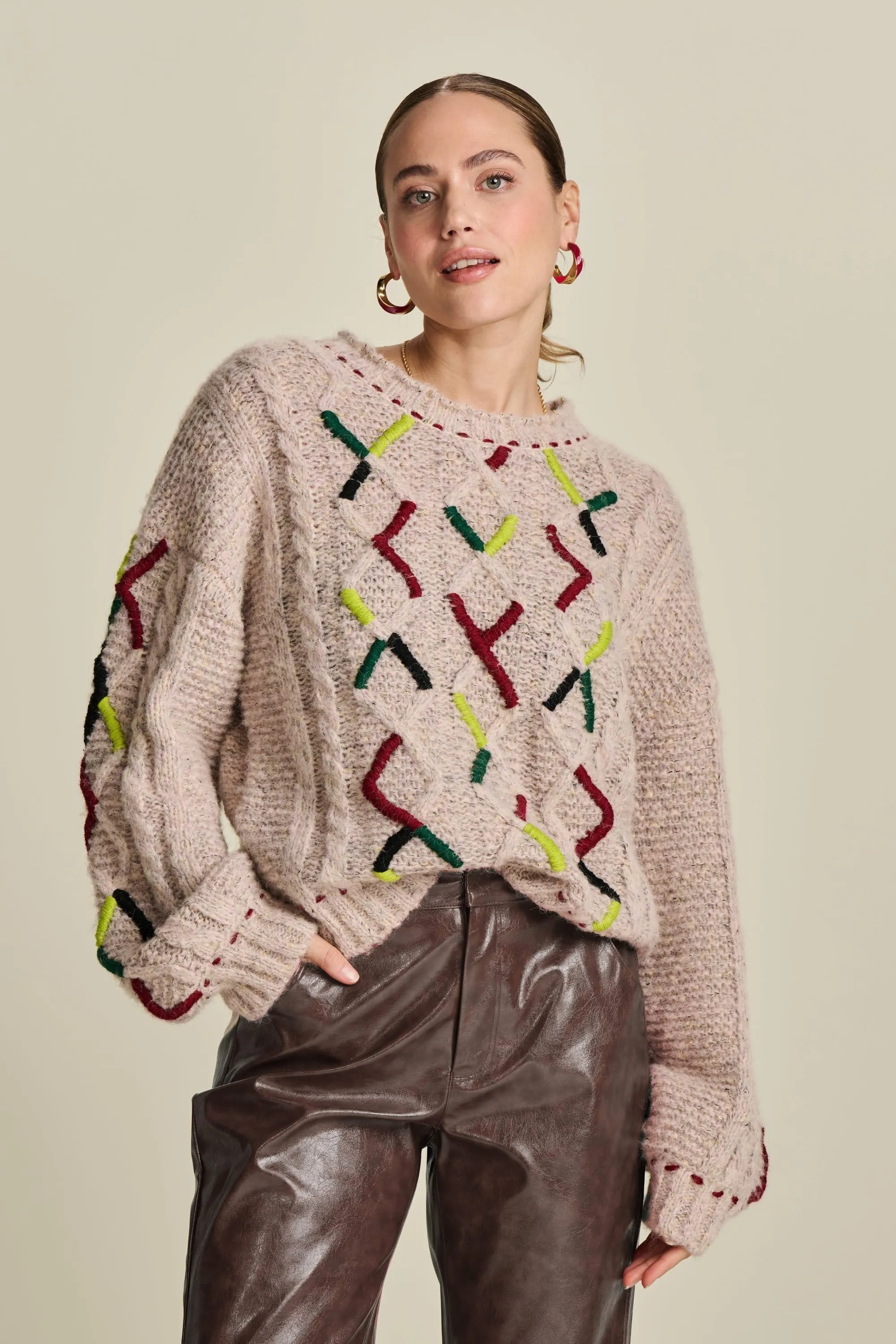 PULLOVER - Cable Pink