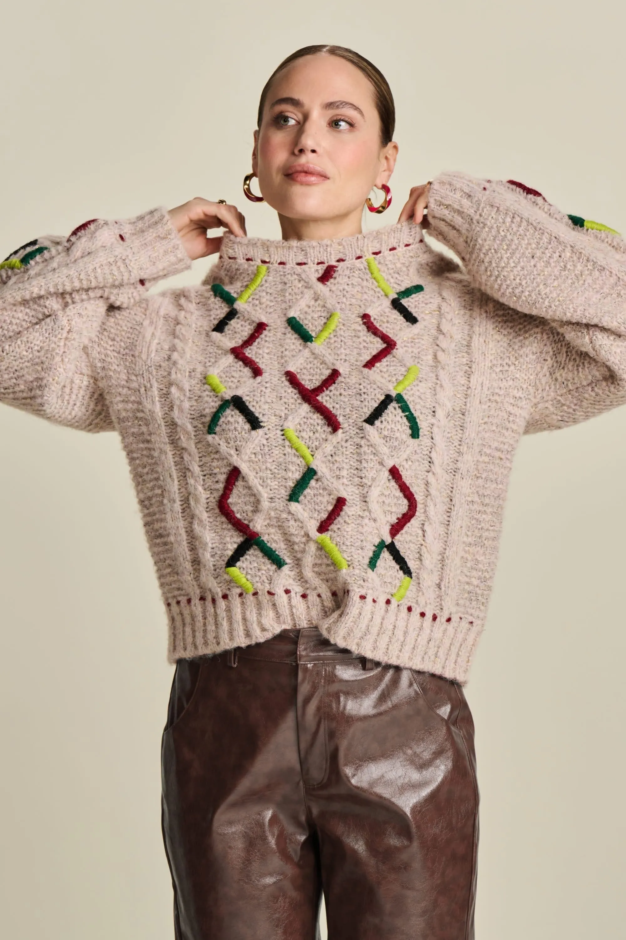 PULLOVER - Cable Pink