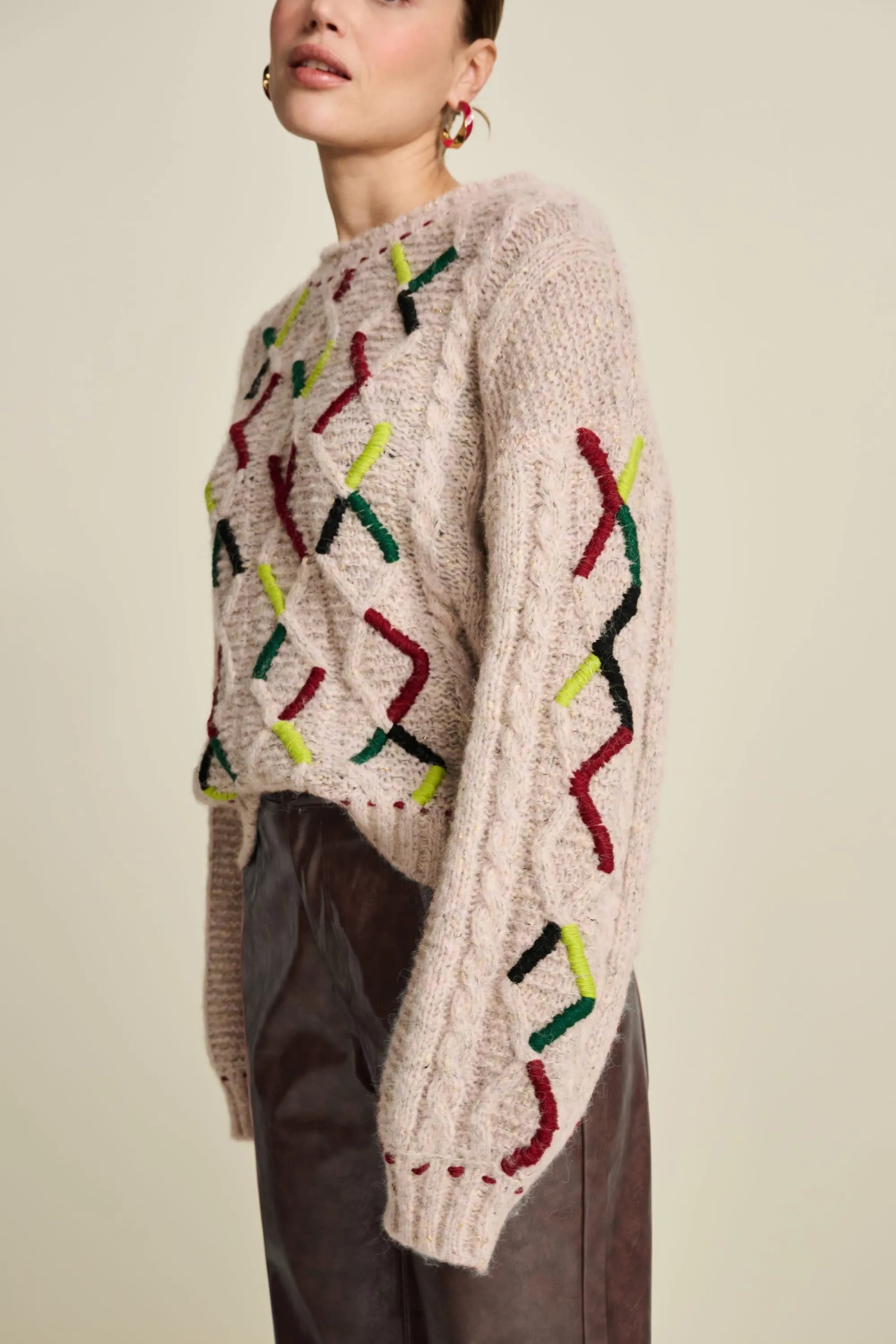 PULLOVER - Cable Pink